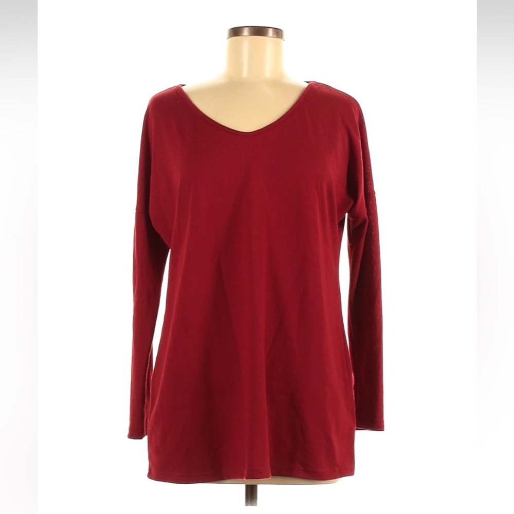 Style Dome  Rich Red Long Sleeve Top